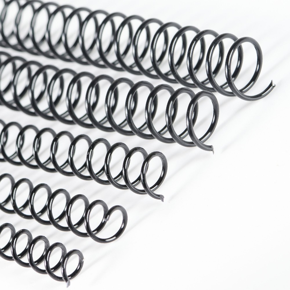 60 Pack Plastic Spiral Binding Coils Multi-Size 31 Pitch Black Spirals