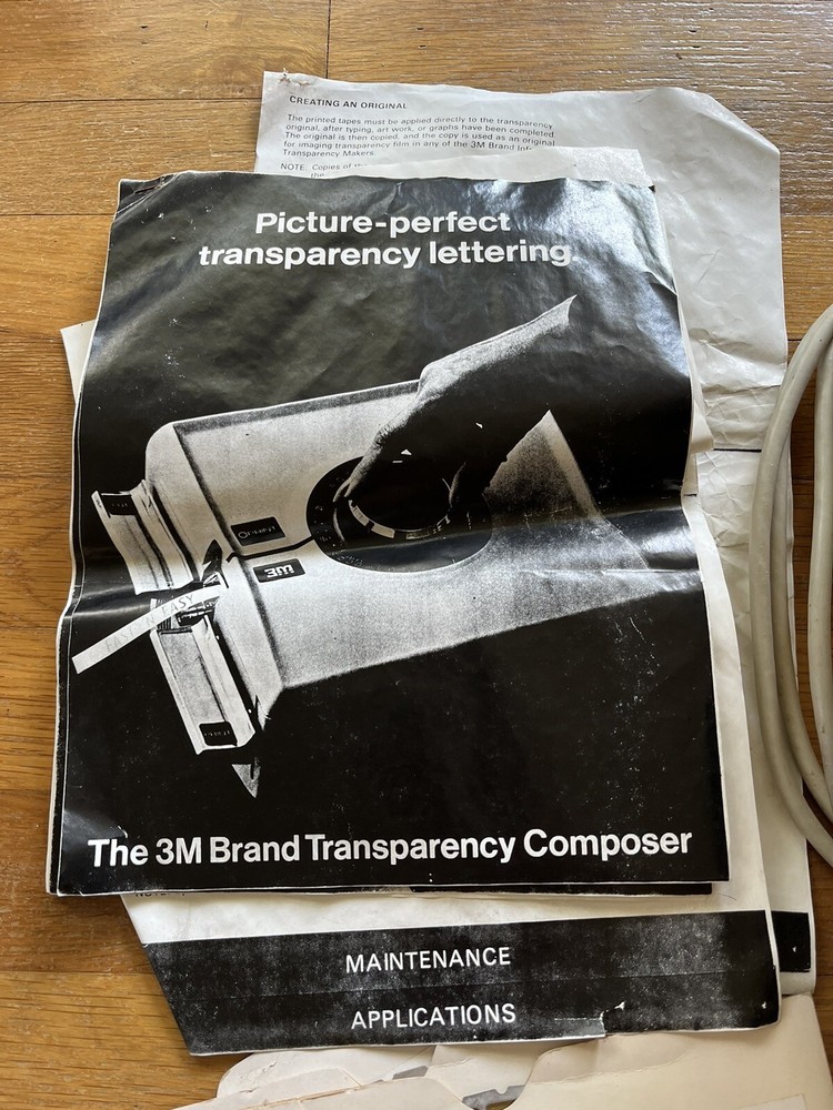 THE 3M TRANSPARENCY COMPOSER PRINTER MODEL 287