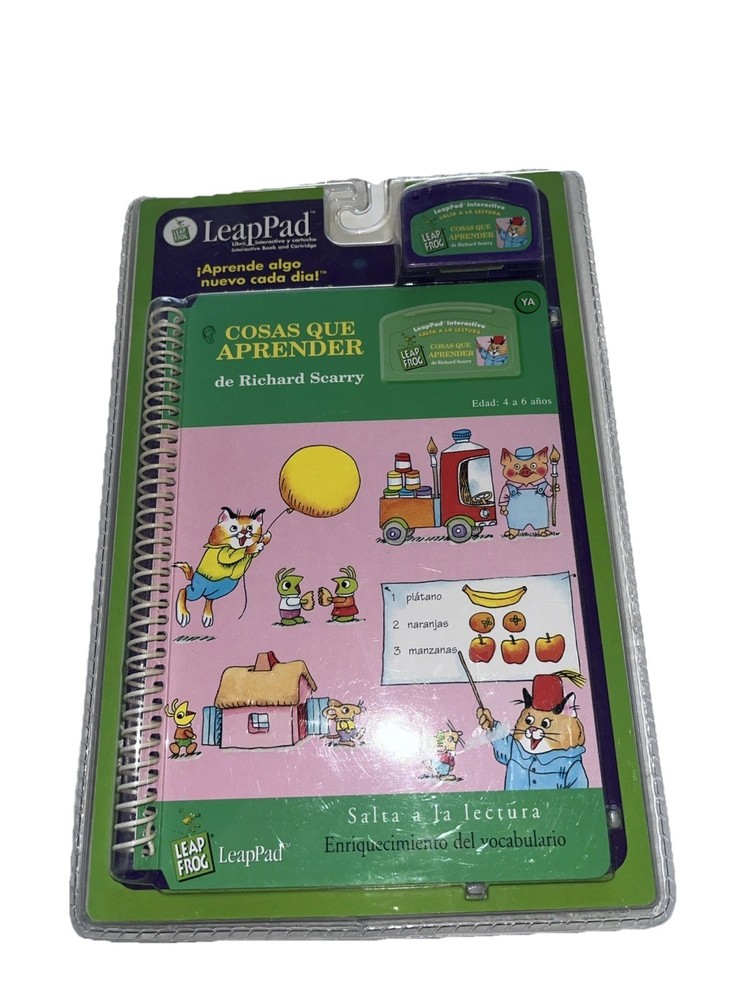 New LeapFrog LeapPad COSAS QUE APRENDER Learning Spanish Version Book & Game