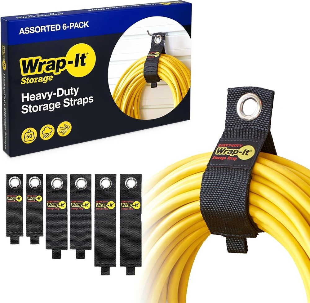 Powerful 6-Pack Heavy-Duty Black Straps - Secure Your Cords & Tools Effortlessly