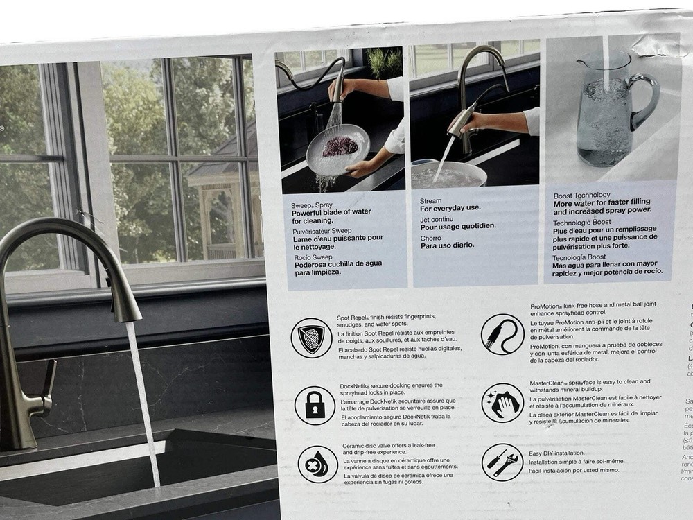 Kohler Guild K-R33912-VS Pull-Down Kitchen Faucet 3-Function Stainless