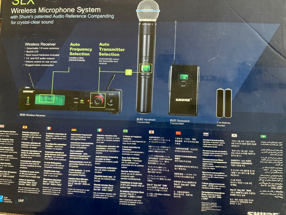 Shure SLX24/BETA 58 Wireless Microphone System-3 MICS