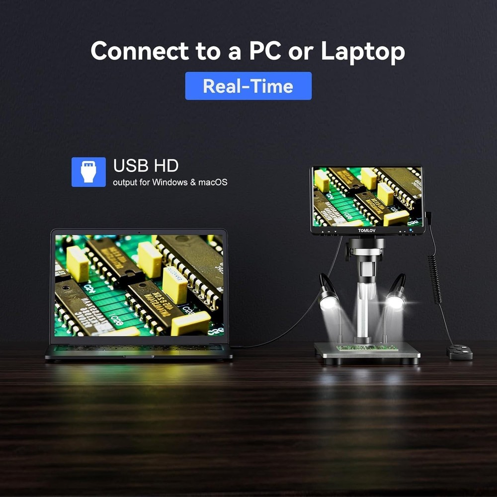 DM9 Dual-Purpose Microscope: 12MP Camera & LED Lights - Perfect for Learning