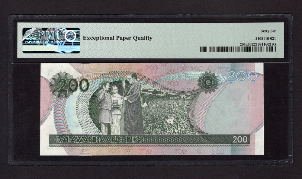 Philippines 200 Piso 2009 P203a Uncirculated Grade 66