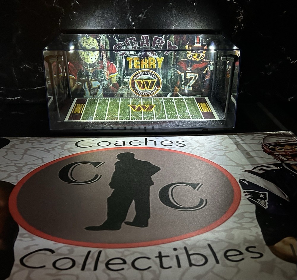Terry McLaurin Custom 2 Mini Helmet display case with LED lights - Commanders