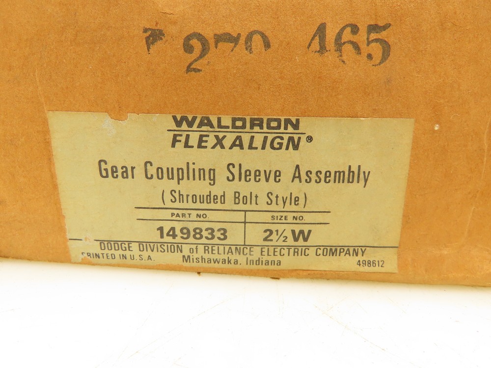 Waldron 149833 2-1/2W Flexalign Gear Coupling Sleeve