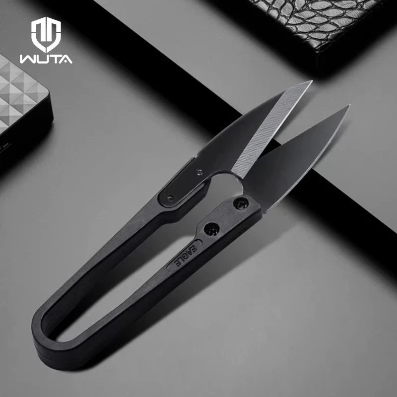 2pcs U‑Shaped Thread Scissors – Black Yarn Snips for Hand‑Sewing & Cutting - NEW