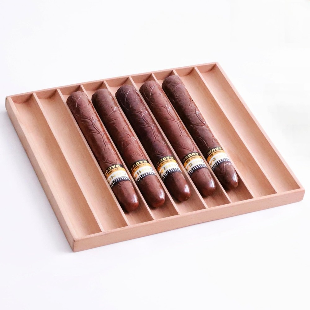Woho Spanish Cedar Cigar Tray for Display & Sharing, Natural