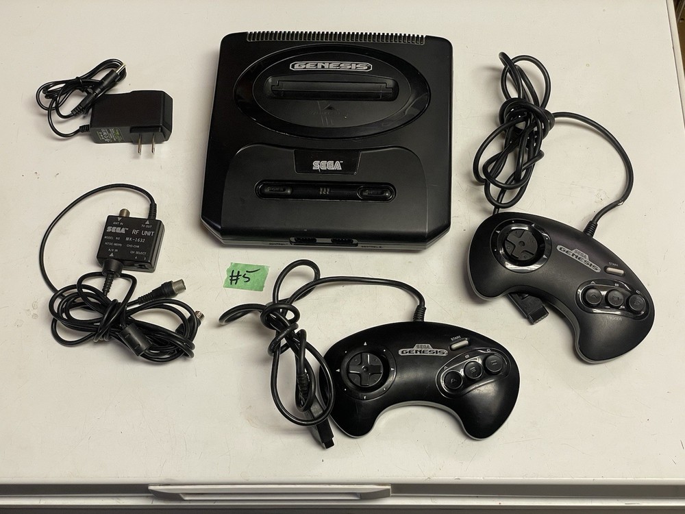 SEGA Genesis Model 2 Black Console W/ Controller & Cables #5