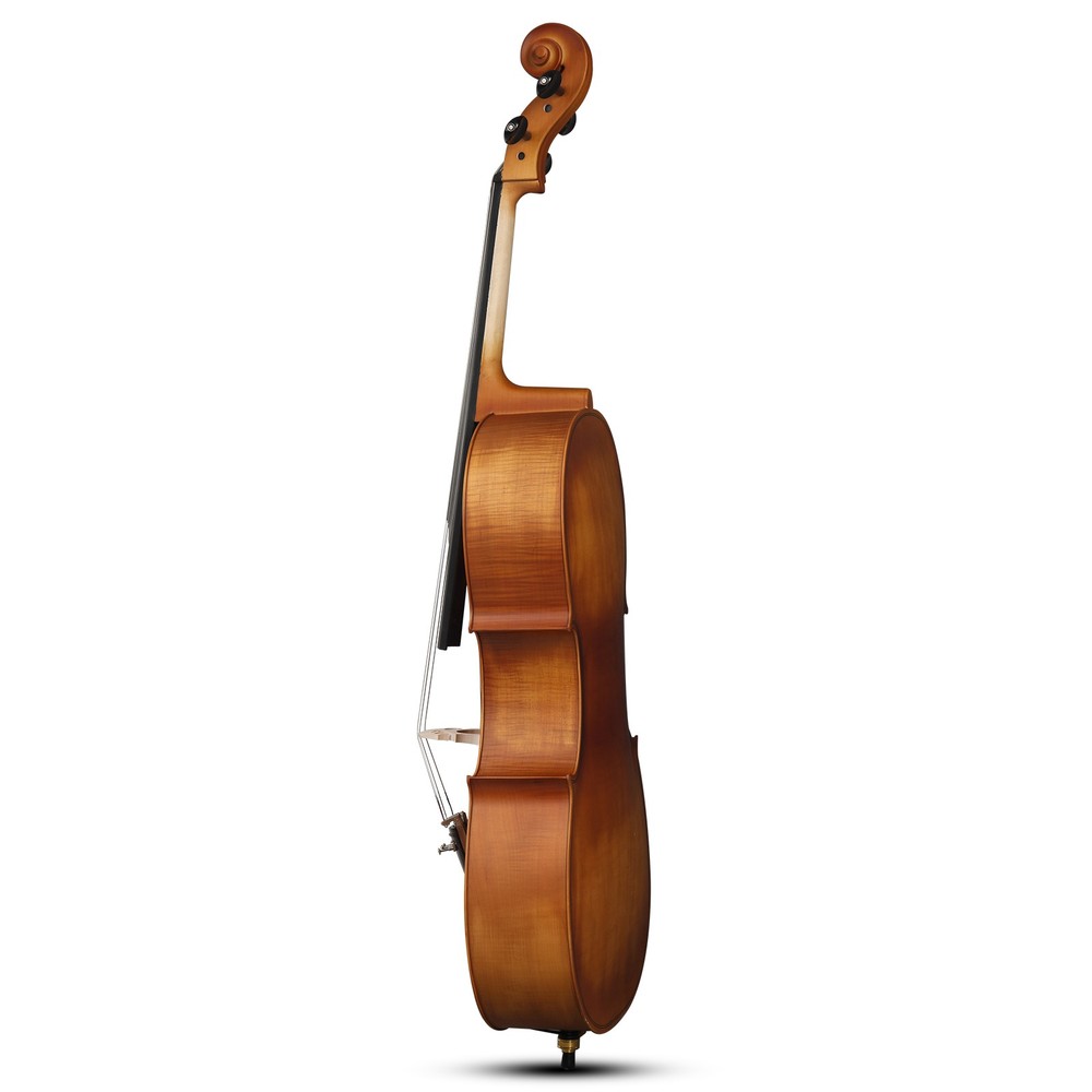 Full Side 4/4 Matte Natural Color Spruce Panel Cello for Beginner with Bag