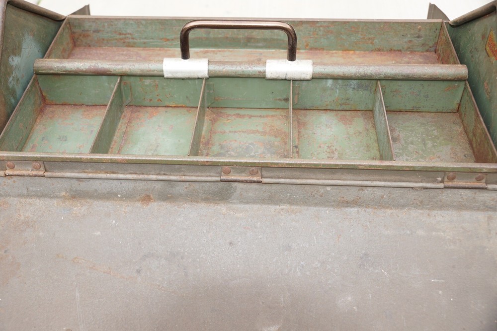 Vintage Duplex GREEN Metal Tool Box Handle Insert