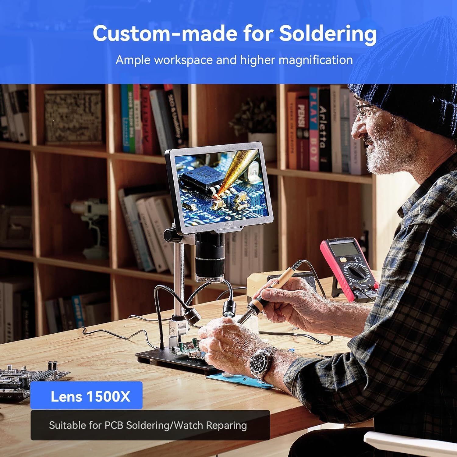 TOMLOV TriL110 Digital Microscope 2500X Coin Microscope Entire Coins Magnifier