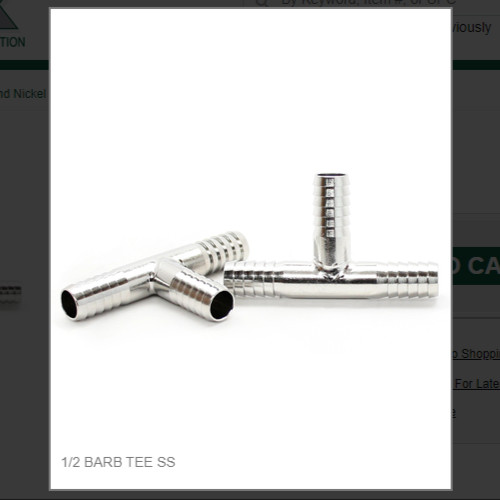 1/2 BARB TEE SS # 9079
