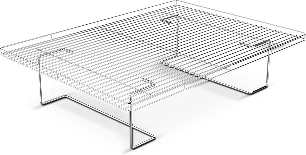 Flip-Free Crispmaster 1st Ever 4-Inch Elevated Roasting & Baking Rack for 360...