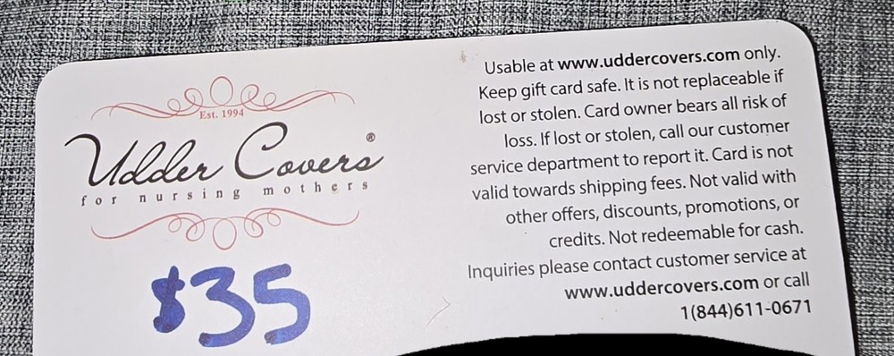 $35 Udder Covers Gift Card