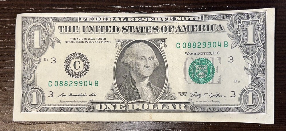 $1 Dollar Bill Error ✨Misaligned ✨Misprint ✨Miscut✨Offset ✨2009 Note