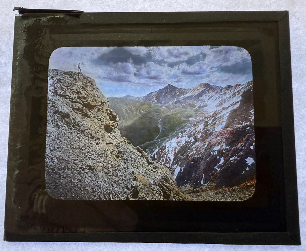 MAGIC LANTERN SLIDE COLORED MT. MCCLELLAN COL. 1910'S