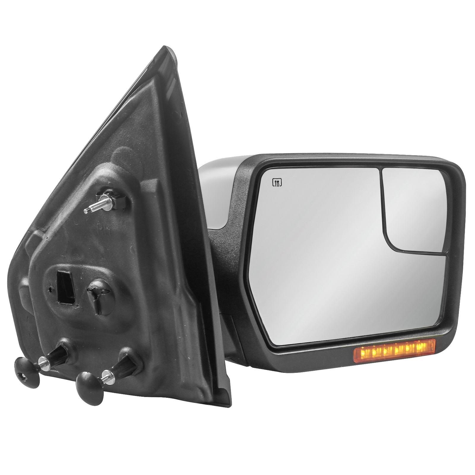 1 Pair Chrome Tow Side View Mirrors For 04-14 Ford F-150 with Sequential Signal