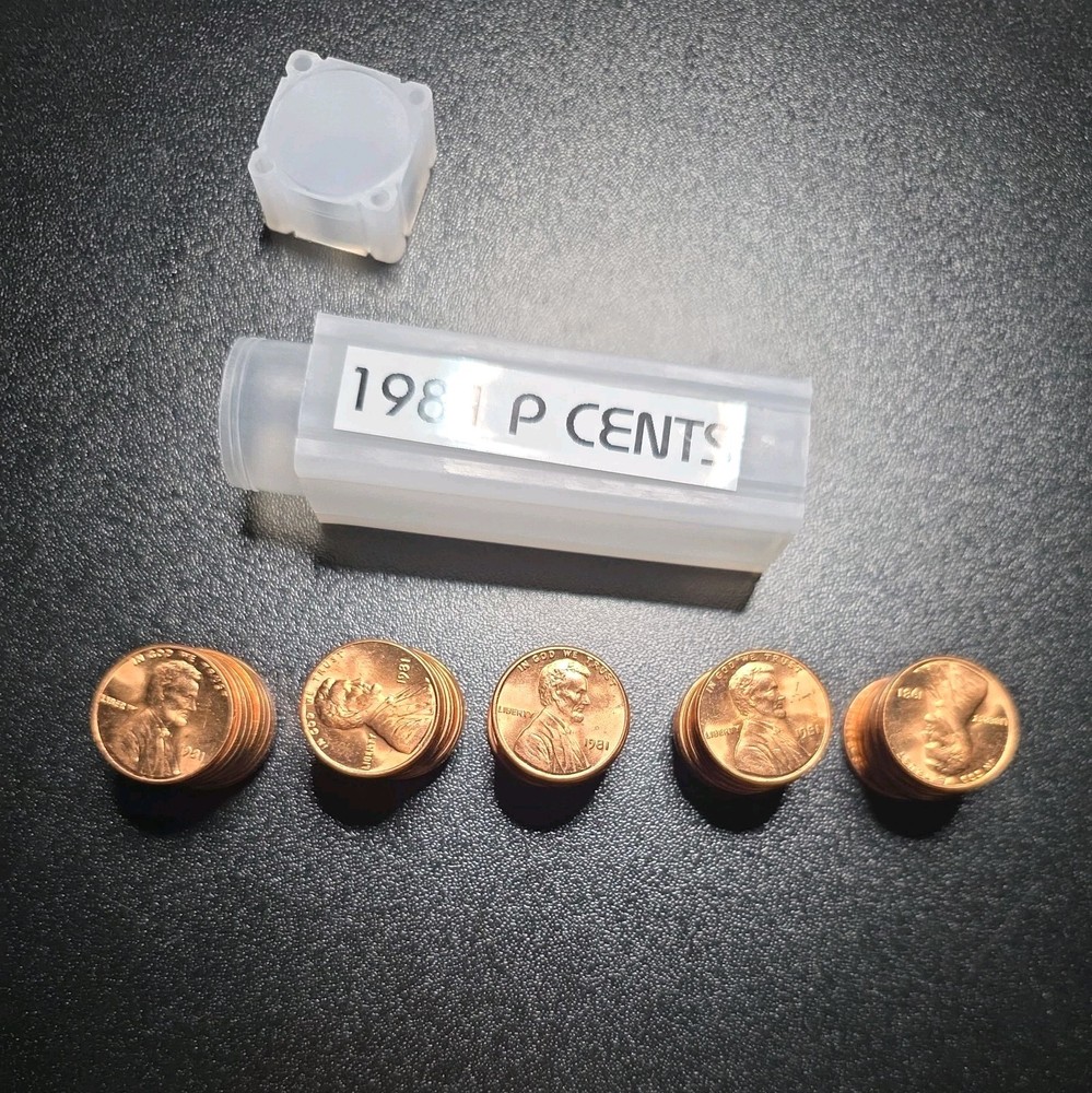 *1981-P Lincoln Cent Roll, Choice Uncirculated in holder.