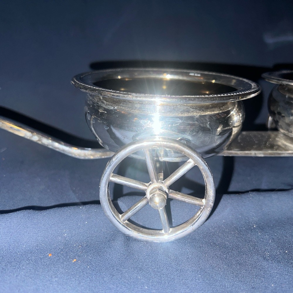 VINTAGE F.B. ROGERS SILVERPLATE "WAGON" Condiment Holder