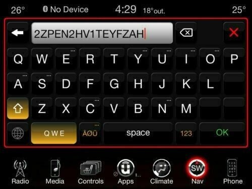 JEEP CHRYSLER DODGE RA3 navigation USA Canada Uconnect 8.4 ACTIVATION CODE NAV