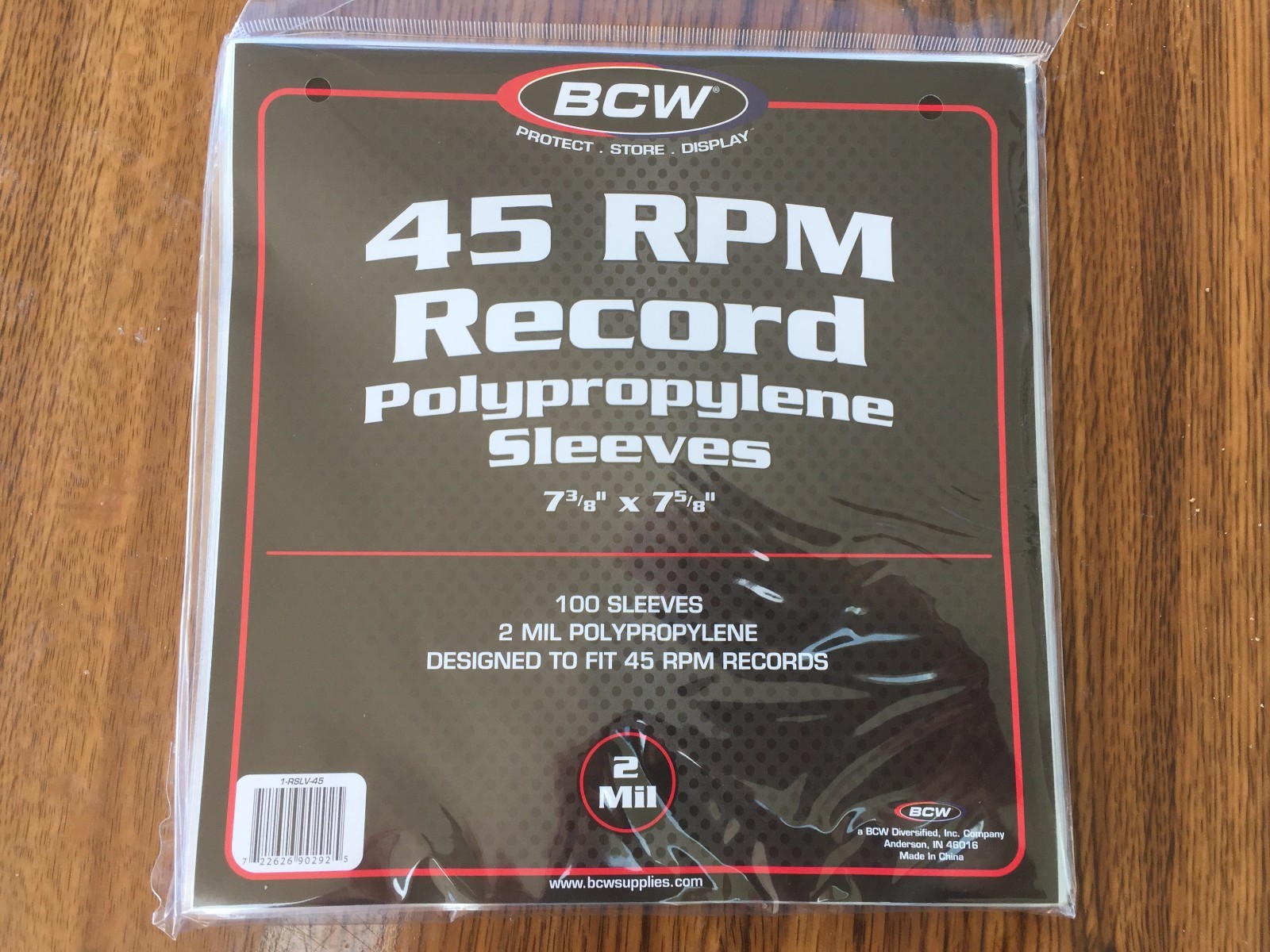 100 - BCW 45 RPM Record Poly Sleeves 7 3/8 X 7 5/8 - Acid Free Archival 2-Mil