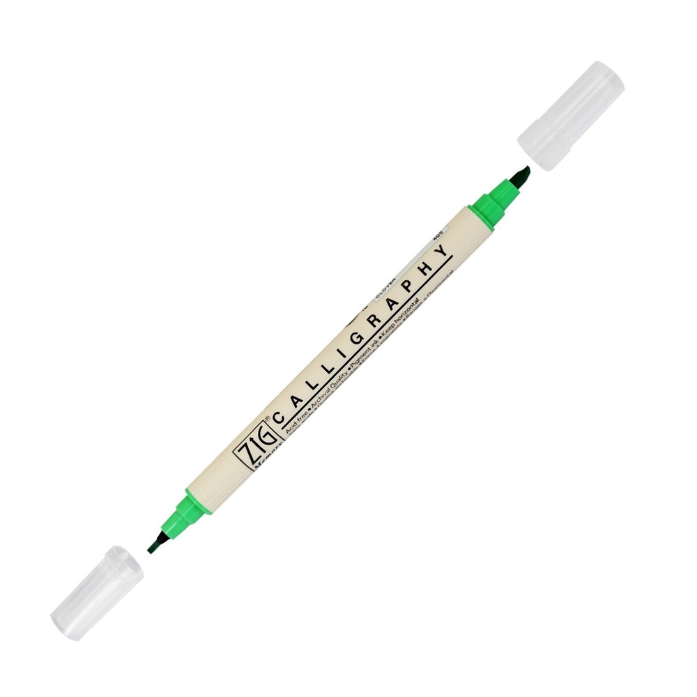 Zig Memory System Calligraphy Dual Tip Marker, Carded, Clover