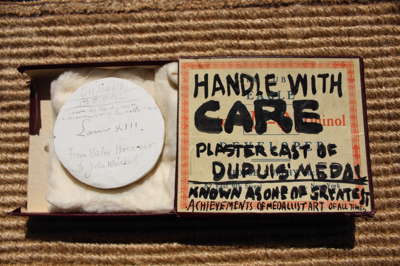 Art Medals Bronze Plaster CAST - SIGNED By Victor Brenner RARE - One Of A Kind!