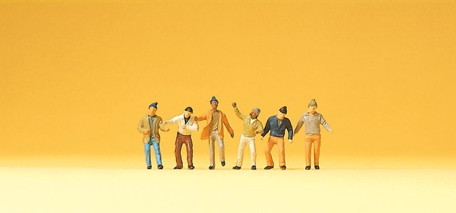 Workers (6) Figure Set Painted Preiser 79101