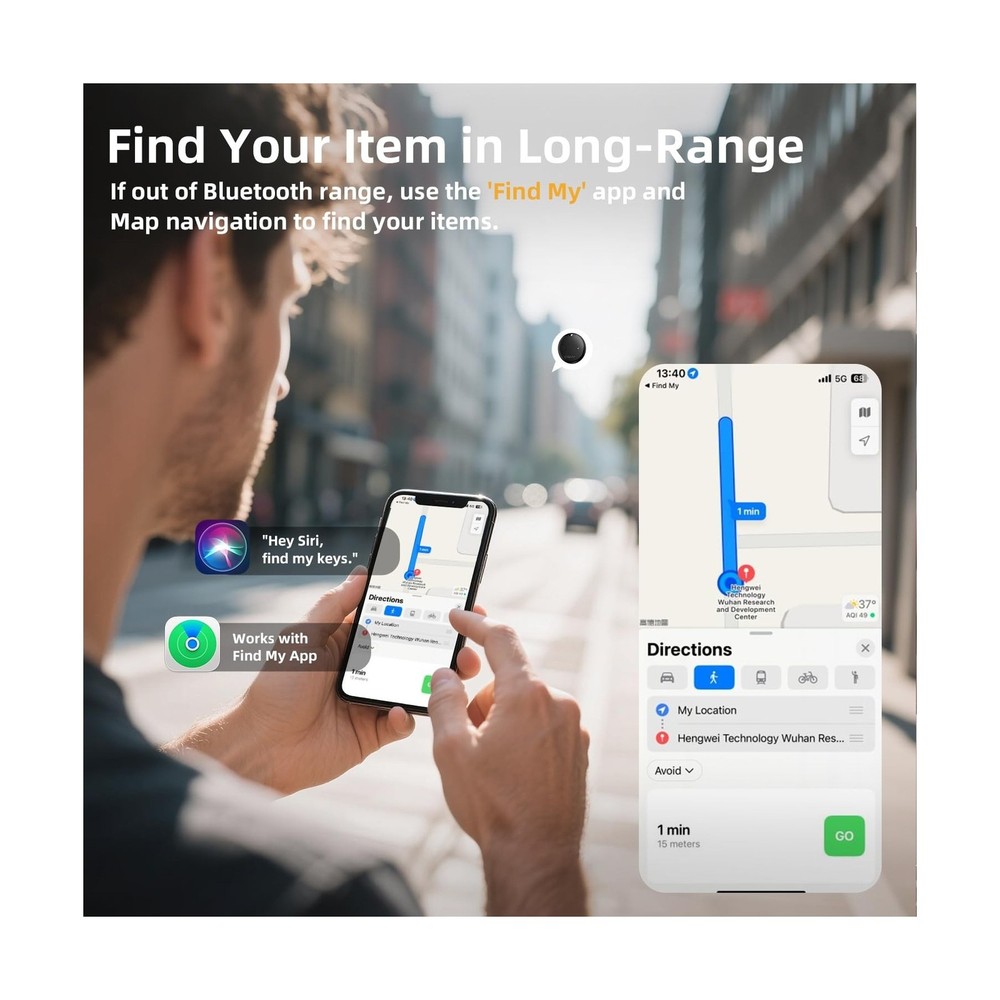 Esky Air Tracker Tags-4 Pack, Bluetooth Smart Luggage Tracker Works with Appl...