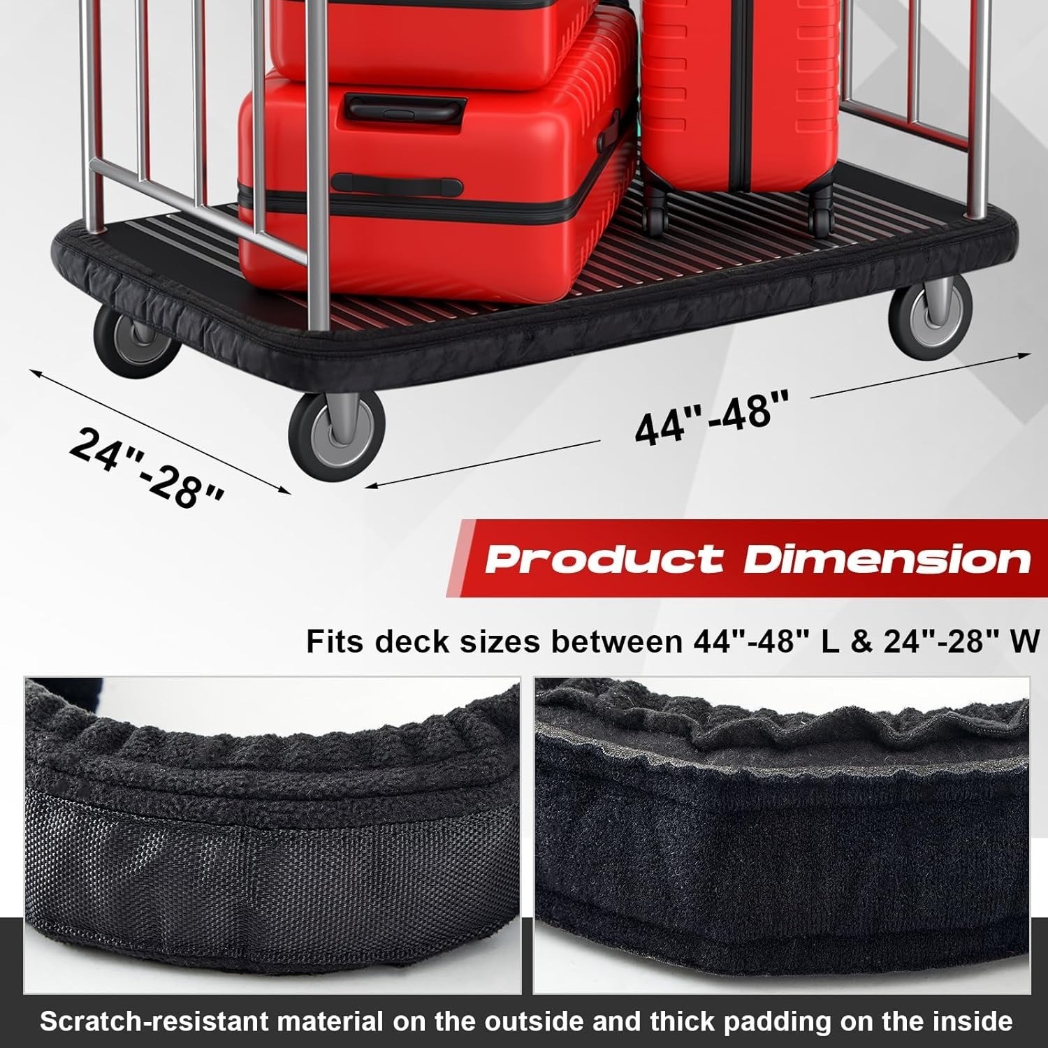 Bellman Cart Bumper Guard Wall Protector Luggage Cart Collision Cover Black Larg