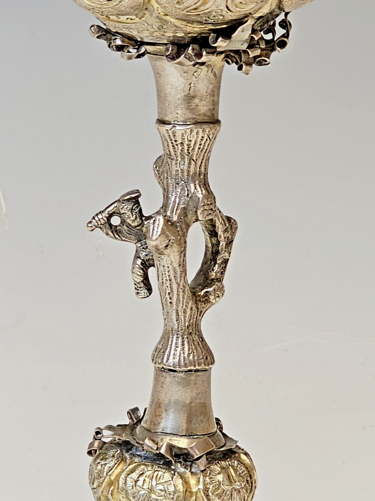 Rare Large 18C Russian Gilt Silver Chalice