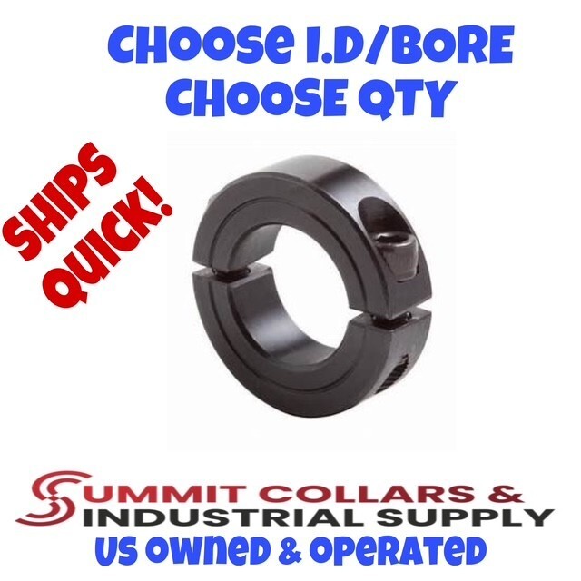 3/16” to 3-1/2” ID Double Split Shaft Collar BLACK OXIDE