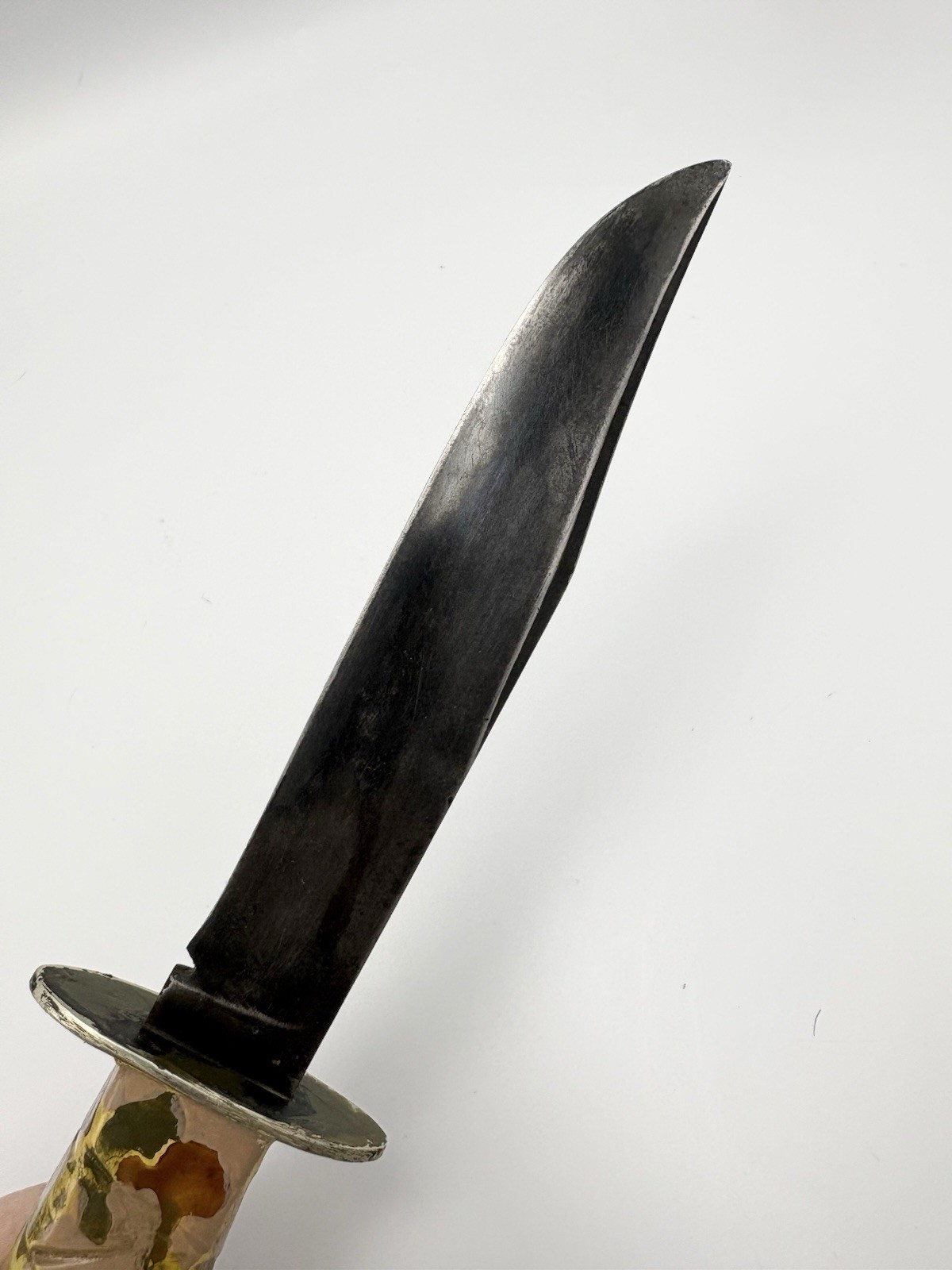 WWII Military Fighting Knife Theater Made Pacific ? w/ Leather Sheath