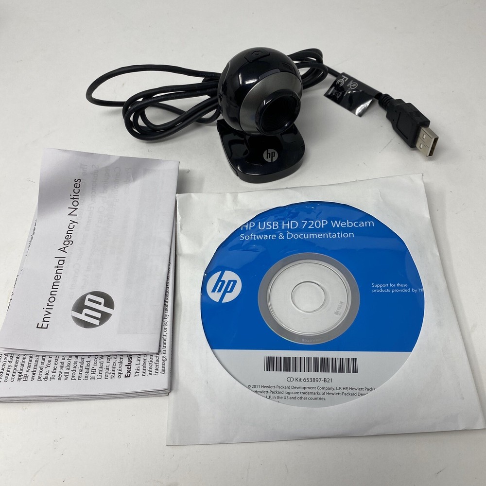 HP Promo 720p USB HD WebCam QP896AT NEW OPEN BOX