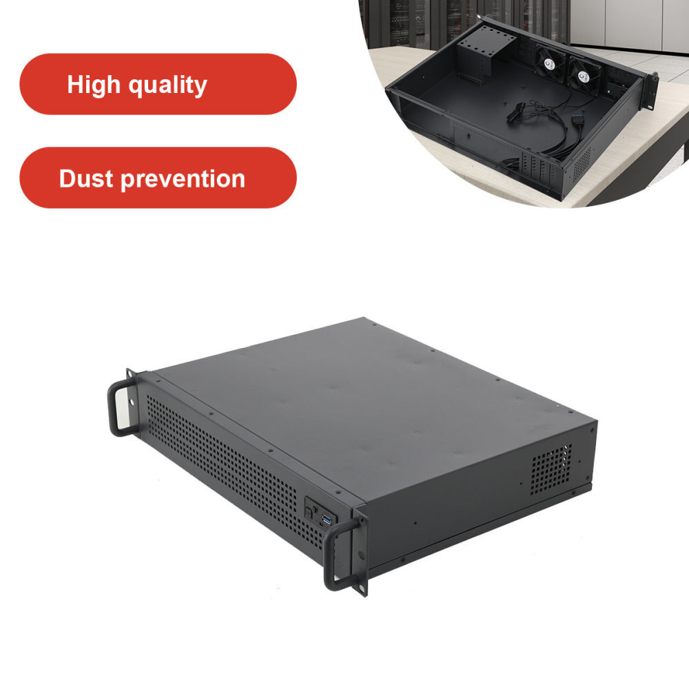 2U Server Chassis Rackmount Computer Case | 3X3.5" HDD Bays 1X2.25" Drive Ways