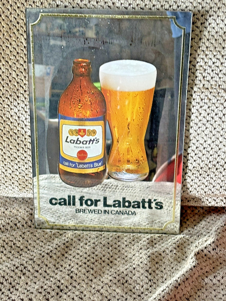 Vintage Labatts Beer Mirror Sign