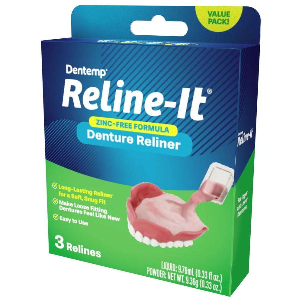 Dentemp Denture Reline Kit Value Pack - Advanced Formula It Clear