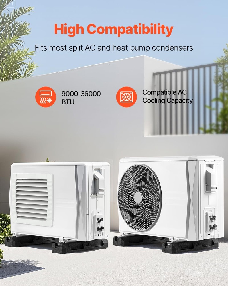 VEVOR Mini Split AC Floor Mount Base Kit - 2204 lbs Capacity, Easy Install