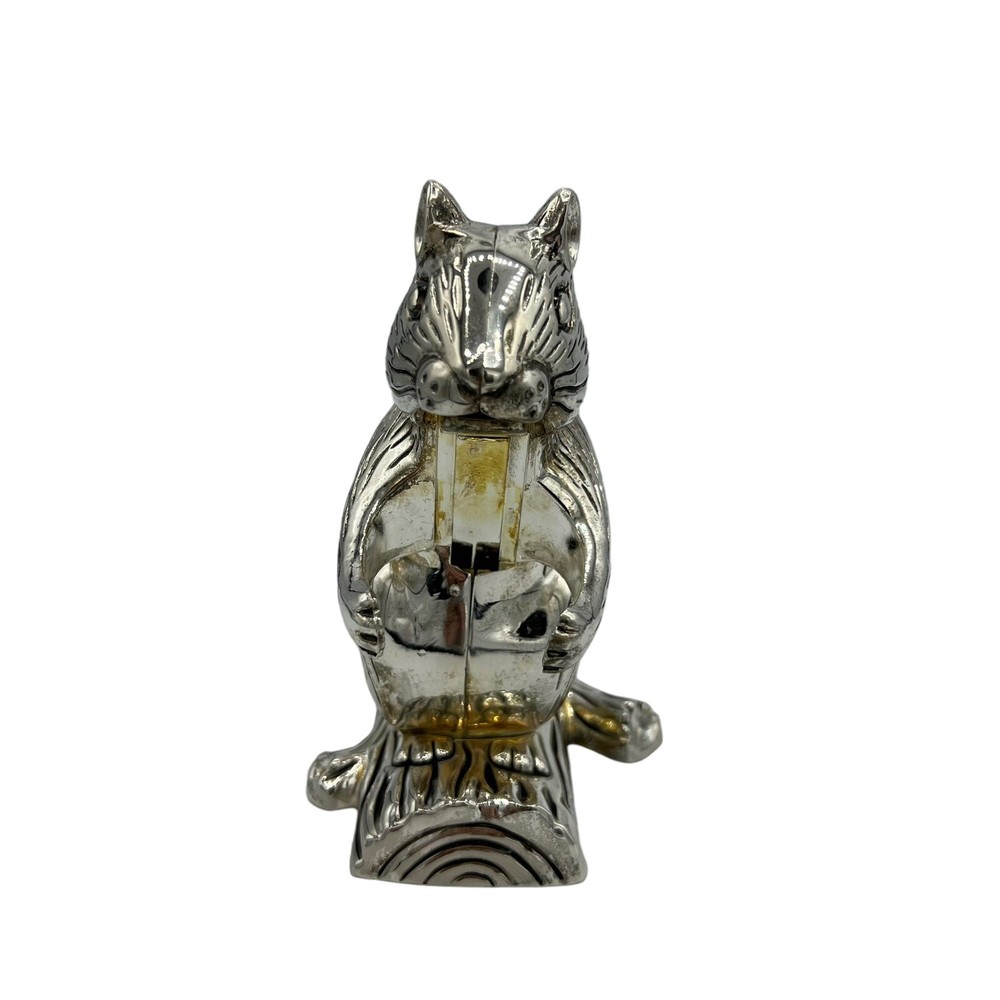 VTG Godinger Silver Art Co Squirrel On Log Nutcracker Silver Plated Works GUC