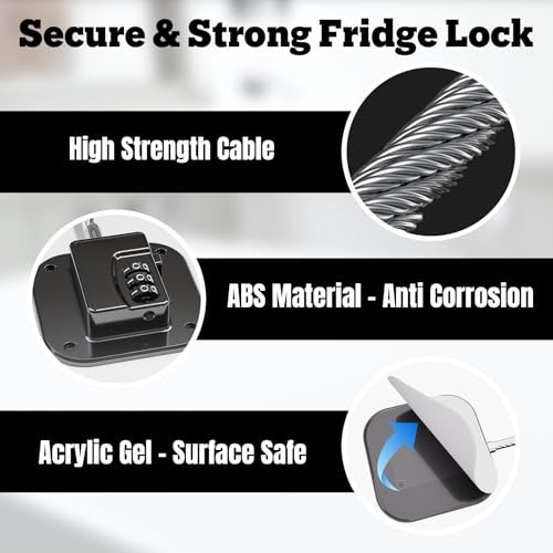 Fridge Lock with Combination - Refrigerator Lock Heavy Duty Adhesive for