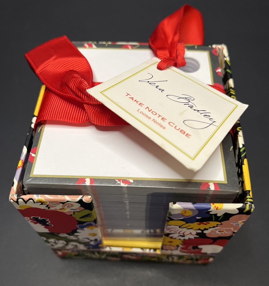 Vera Bradley NWT Take Note Cube Note Paper Poppy Fields Rare Print Notes Sealed