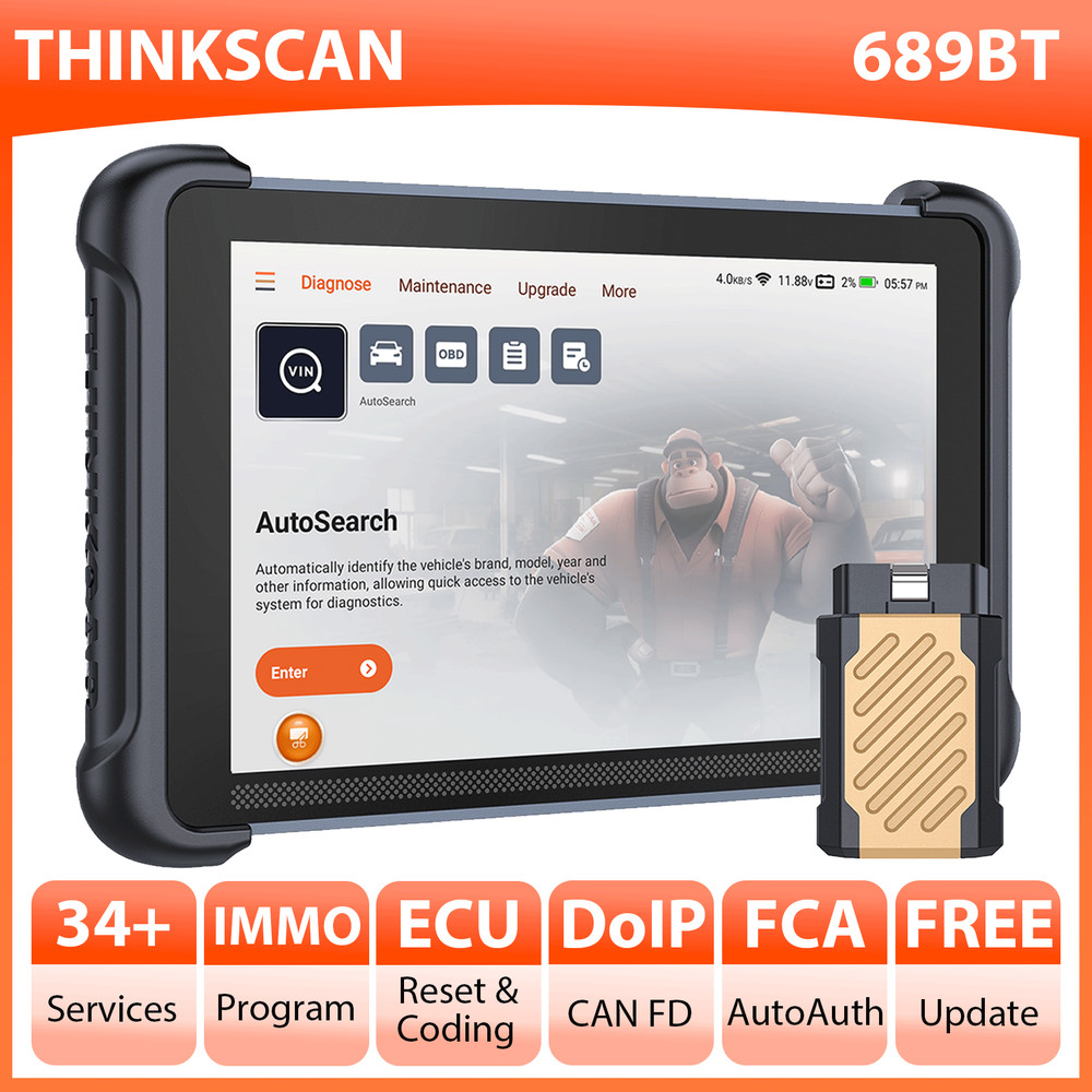 🔥ThinkScan 689BT Car Diagnostic OBD2 Scanner All System Scan Tool Action Test