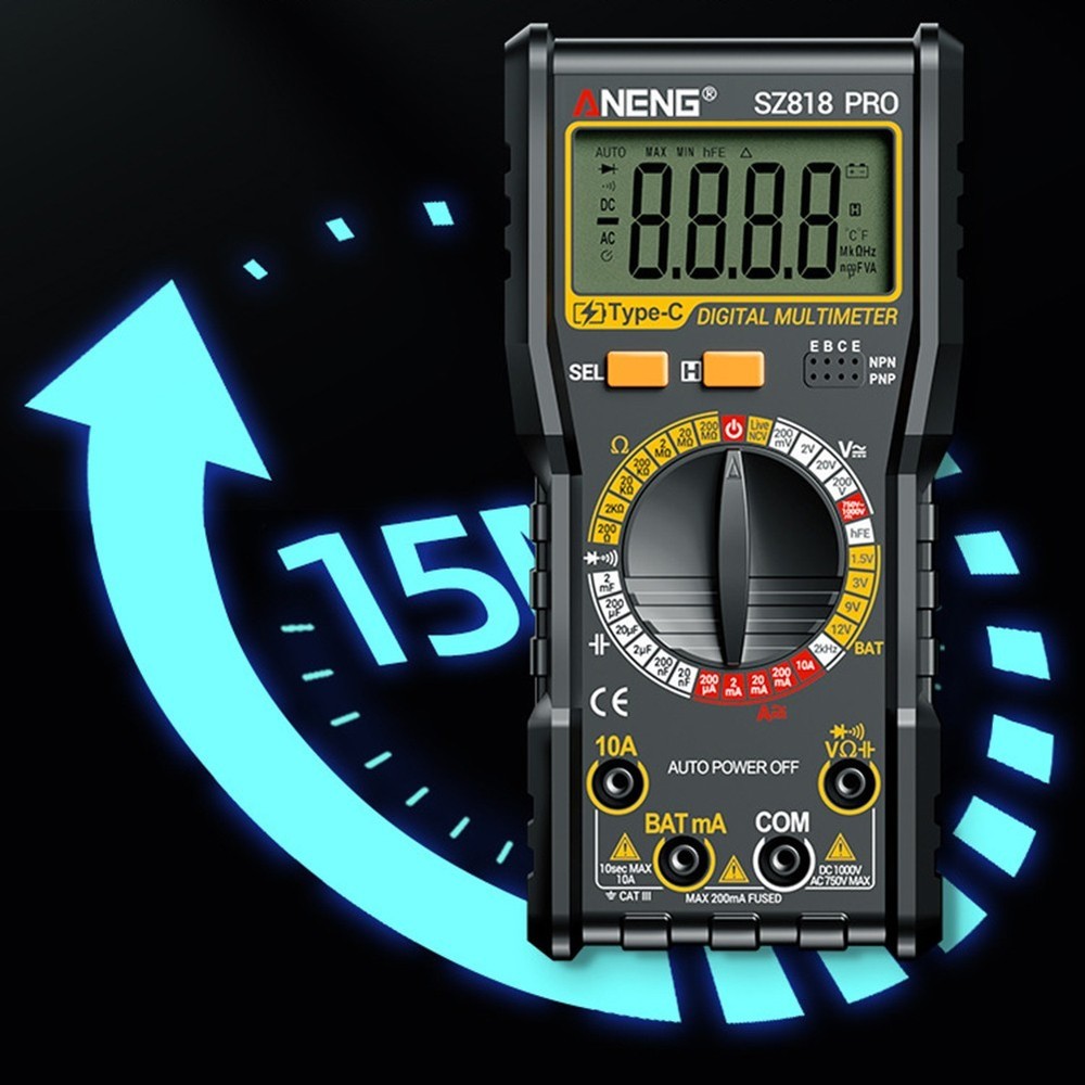 Accurate Digital Multimeter SZ818 PRO for AC DC Voltage and Current Testing Use