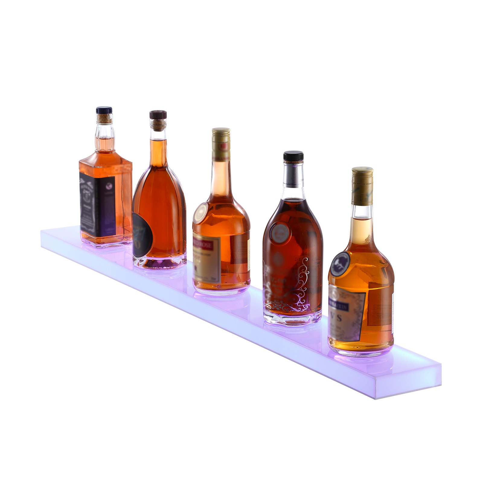 VEVOR Wall Mounted LED Lighted Liquor Bottle Display Home Bar Shelf 40" 1-Step