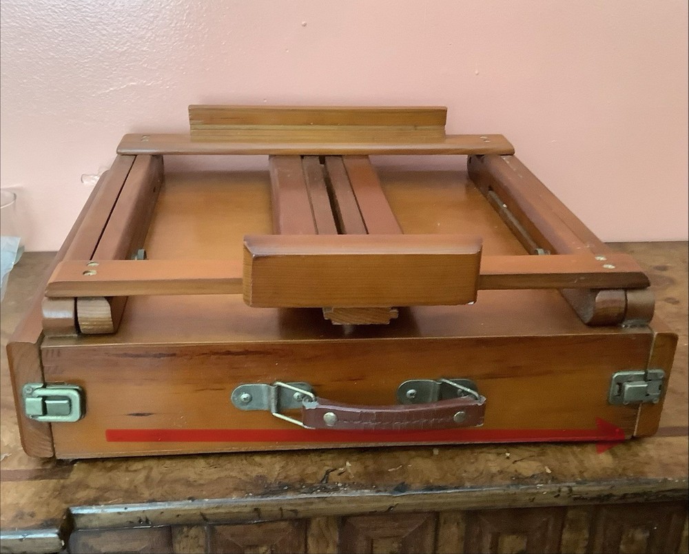 Wood Easel Table-Top Model Adjustable Portable With Double Drawer Handle