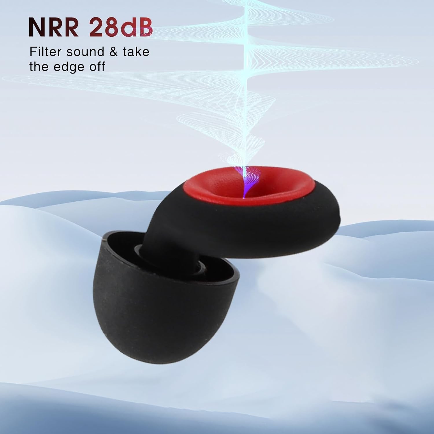 2 Pairs Motorcycle Earplugs 28db Noise Reduction, Moto Ear Plugs, Silicone Earpl