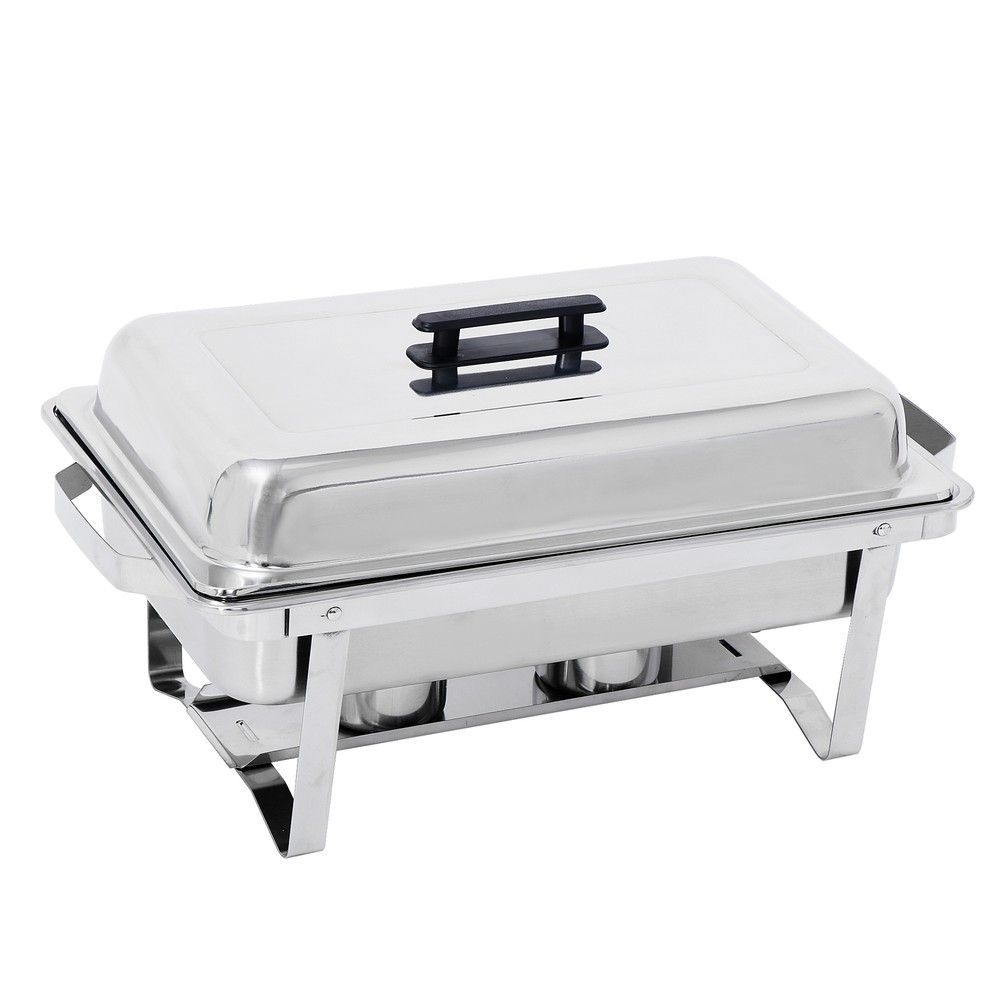 2 Pack 8QT Rectangular Chafing Dish Buffet Set Food Warmer w/Foldable Frame Legs
