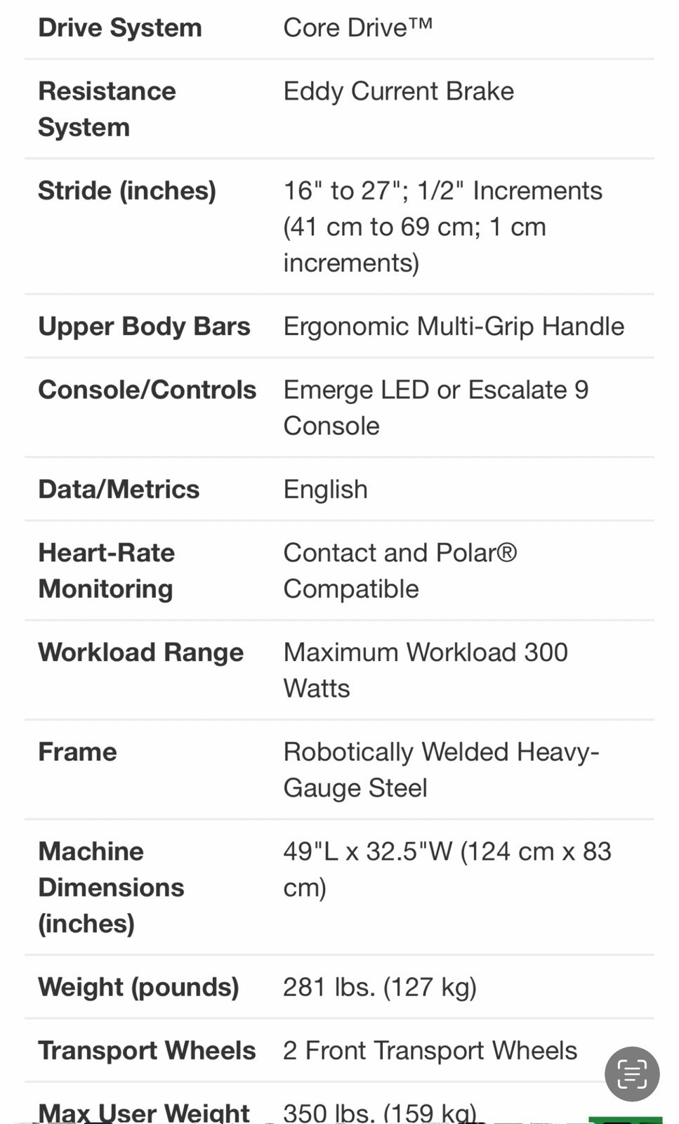 ES700 Commercial Grade Elliptical True Fitness