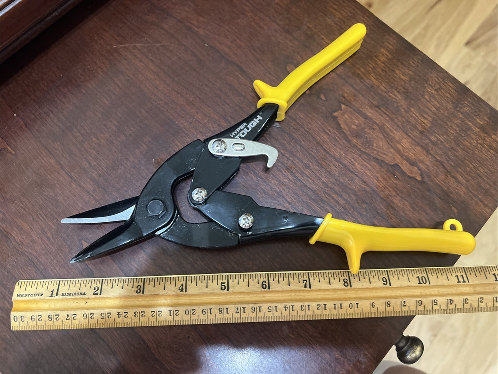 Hyper Tough Snips Set, 10 in, Hand Tool, Yellow handle